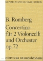 Concertino op.72 fr 2 Violoncelli und Orchester Partitur