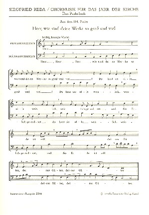 Psalmen 40, 92, 100, 103 und 104 fr gem Chor a cappella Chorpartitur