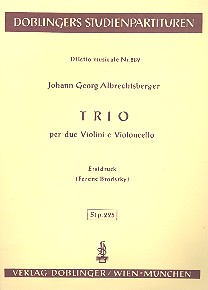 Trio G-Dur fr 2 Violinen und Violoncello Studienpartitur