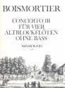 Concerto F-Dur Nr.3 op.15,3 für 4 Altblockflöten ohne Baß Partitur und Stimmen