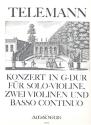 Konzert G-Dur fr Violine, 2 Tutti-Violinen und Bc Partitur und 4 Stimmen