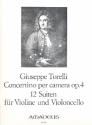 Concertino per camera op.4 12 Suiten fr Violine und Violoncello 2 Partituren