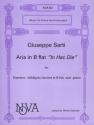 In hac die Aria B flat major for Soprano, obbligato clarinet and piano score and 2 parts (la)