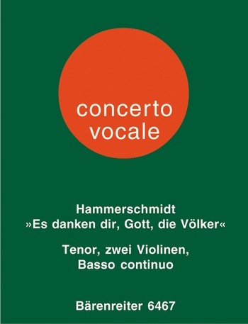 Es danken dir Gott die Vlker Kantate fr Tenor, 2 Violinen und Bc Stimmen