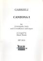 Canzona 1 für 2 Trompeten, Horn, 2 Posaunen und Orgel Partitur und 6 Stimmen