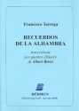 Recuerdos de la alhambra per quattro chitarre partitura e parti