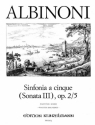 Sinfonia a cinque D-Dur op.2,5 (Sonate Nr.3) fr Streichorchester Partitur