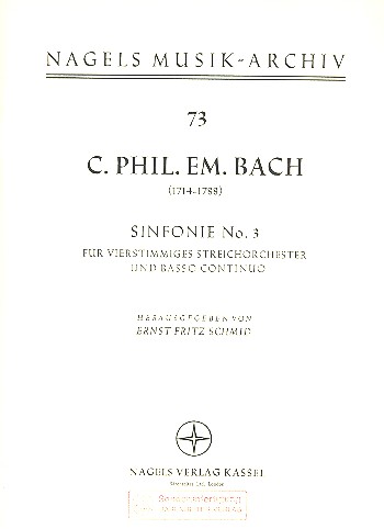 Sinfonie C-Dur Nr.3 Wq182,3 fr Streicher Partitur