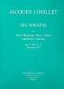 6 sonatas op.5 vol.1 (nos.1-3) for flute and bc score and 2 parts