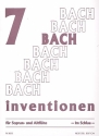 7 Bach-Inventionen fr 2 Blockflten (SA) Spielpartitur