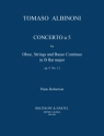 Concerto à cinque b flat Major op.9,11 for oboe, strings and bc piano reduction