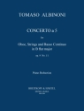 Concerto  cinque b flat Major op.9,11 for oboe, strings and bc piano reduction
