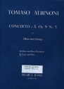 Concerto  cinque C major op.9,5 for oboe and strings score and 6 parts