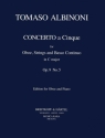Concerto  cinque C major op.9,5 for oboe and strings  for oboe and piano