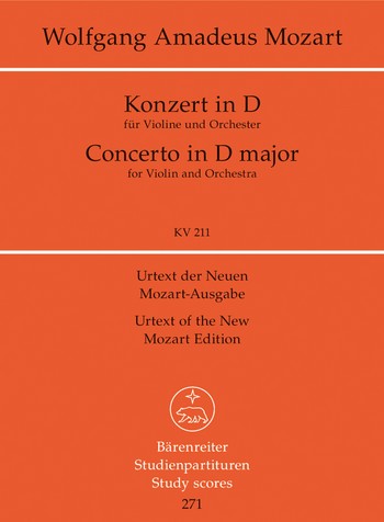 Konzert D-dur KV211 fr Violine und orchester Studienpartitur