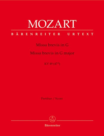 Missa brevis G-Dur KV49 fr Soli, Chor und Orchester Partitur