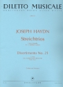 Divertimento G-Dur Nr.21 Hob.V:G1 fr 2 Violinen und Violoncello Partitur und Stimmen