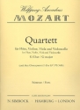 Quartett KV368b fr Flte, Violine, Viola und Violoncello Stimmen