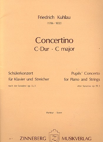 Concertino C-Dur op.55,3 fr Klavier und Streicher Partitur und Stimmen (1-1-1-1-1-1)