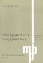 Streichquartett A-Dur Nr.1 fr Streichquartett Studienpartitur