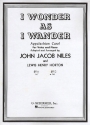 I wonder as I wander Appalachian Carol for high voice and piano