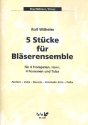 5 Stcke  fr 4 Trompeten, Horn, 4 Posaunen und Tuba Partitur und Stimmen