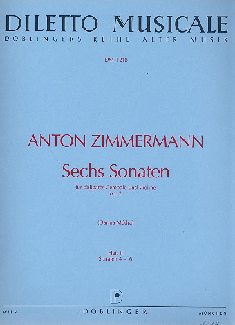 6 Sonaten op.2 Band 2 (Nr.4-6) fr Violine und obligates Cembalo