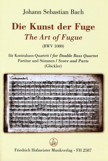 Die Kunst der Fuge BWV1080 für 4 Kontrabässe Partitur und Stimmen