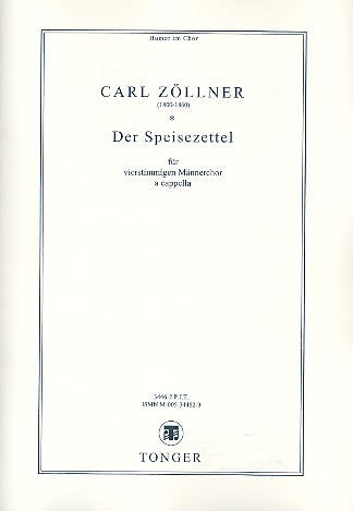 Der Speisezettel Musikalischer Scherz fr Mnnerchor a cappella Singpartitur