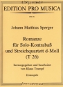 Romanze d-Moll fr Kontrabass solo und Streichquartett Stimmen