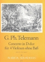 Concerto D-Dur fr 4 Violinen ohne Ba Partitur und Stimmen