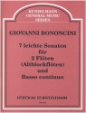 7 leichte Sonaten fr 2 Flten (Altblockflten) und Bc