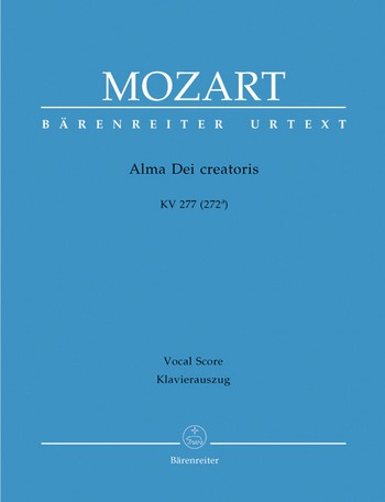 Alma Dei creatoris KV277  fr Soli, Chor und Orchester Klavierauszug