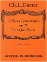 12 Pices Concertantes op.26 Band 1 (Nr.1-6) fr 3 Querflten Partitur und Stimmen