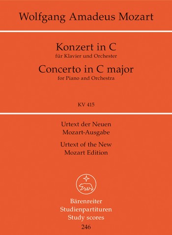 Konzert C-Dur KV415 fr Klavier und Orchester Studienpartitur