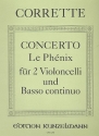 Concerto Le Phénix für 2 Violoncelli und Bc Partitur und Stimme