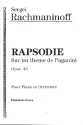Rapsodie op.43 sur un thme de Paganini pour piano et orchestre miniature score