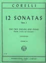 12 Sonatas op.2 Vol.3 (Nos.9-12) for 2 violins and piano (cello ad lib)