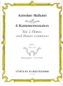 6 Kammersonaten Band 1 (Nr.1-3) fr 2 Flten und Bc Partitur und Stimmen