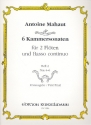 6 Kammersonaten Band 2 (Nr.4-6) fr 2 Flten und Bc Partitur und Stimmen