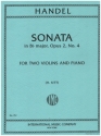 Sonata b flat major op.2,4 for 2 violins and piano SITT, H., ED.