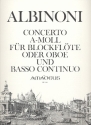 Concerto a-Moll fr Blockflte (Oboe) und Bc