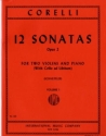 12 Sonatas op.2 Vol.1 (Nos.1-4) for 2 violins and piano (cello ad lib)