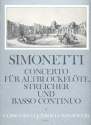 Concerto d-Moll op.4 fr Altblockflte, 2 Violinen, Viola und Bc Partitur und Stimmen