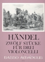 12 Stcke  fr 3 Violoncelli Partitur und Stimmen