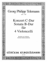 Konzert C-Dur und Sonate B-Dur fr 4 Violoncelli Stimmen