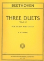 3 Duets WoO37 for violin and cello