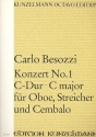 Konzert C-Dur Nr.1 für Oboe, Streicher und Cembalo Partitur