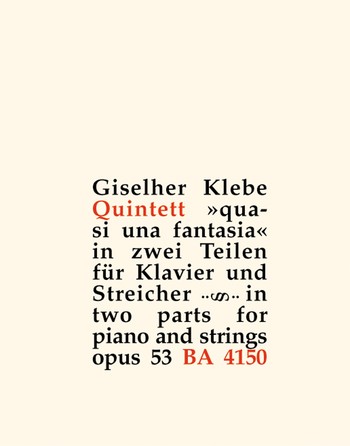 QUINTETT QUASI UNA FANTASIA OP.53 IN 2 TEILEN F.KLAVIER UND STREICHER