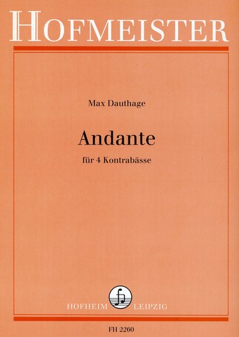 Andante fuer 4 Kontrabsse Partitur und Stimmen